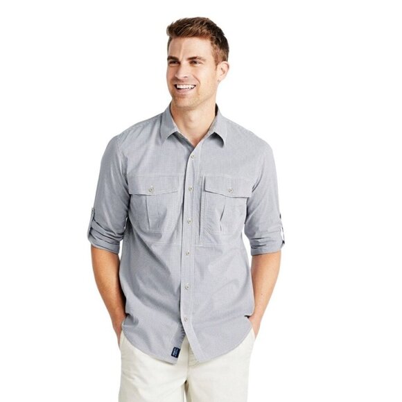 L.l. Bean Men's Lakeside Performance Shirt Size Large Mini-Houndstooth - Picture 1 of 11
